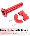 Top Shelf Performance Heavy Duty Motorcycle Throttle Grip 22 Mm 7 8 Inch Cnc Aluminum Handlebar Accelerator Replacement Rustproof Universal Streetbiker Red parts with bolts.