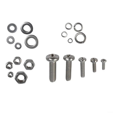 320 Piece Stainless Steel Hex Socket Screws Nuts Bolts Kit 304 Rust Resistant Round Flat Head Washer Assortment on display