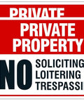 Tough As Nails Private Property No Trespassing Signs, 10x14 inches weather resistant aluminum, set of 2, for yard security.