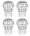 Downspout Debris Guard For 2.8 To 3.7 Inch Round Pipes, 304 Stainless Steel Gutter Strainer, 4 Pack on white background