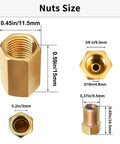 Heavy Duty Brake Line Fittings Kit For 3/16 Inch Tube With 5 Inverted Flare Unions And 10 Nuts, 3/8-24 Threads, brass nuts size chart