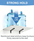 Heavy Duty Anti Tip Furniture Anchors Steel Wall Brackets Secure Dressers And Bookcases Baby Proofing Straps 12 Pack Black with strong hold for 450 lbs.