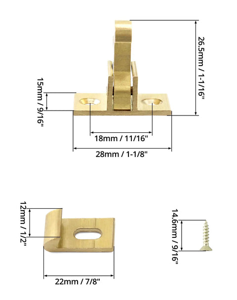 Heavy Duty Solid Brass Elbow Latches For Cabinets And Doors, Secure Elbow Catch Hardware With Mounting Screws, Built Like A Tank For Closets Windows Furniture And Homes
