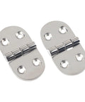 Two Pack Heavy Duty Oval Hinges in 316 Stainless Steel for Outdoor Cabinets, Boat And RV Doors, Marine Grade, Corrosion Resistant, Smooth Quiet Operation, Built Tough For Harsh Environments, oval hinge pair
