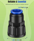 Close-up view of 8 Pack 3/4 To 1/2 Inch Faucet Adapters Kit, Quick Connect 3/4 FHT To 1/2 Tubing Connectors, Push To Fit Adapter