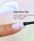 Applying glitter lavender polish from Pastel Gel Nail Polish Set With Glitter Flakes, 6 Macaron Colors In 8ml Bottles