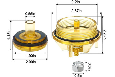 Bonnet And Poppet Repair Kit 905-212 For 765 Backflow Preventer And Pressure Vacuum Breaker with measurements and components