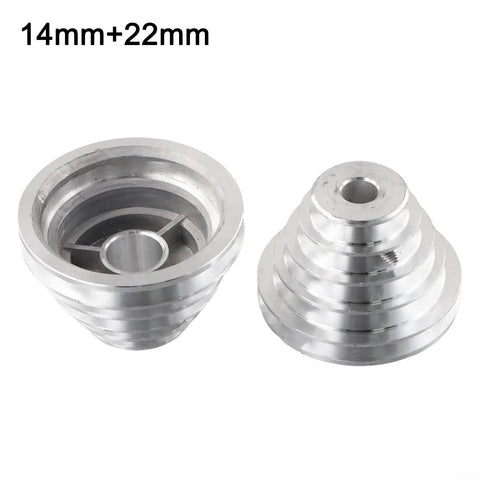 Beefy Aluminum Pagoda Pulley Wheels 2 Pack For Benchtop Drill Press With 14mm And 22mm Bore 5 Step Transmission Sheaves