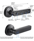 Smooth Operator Fingerprint Door Lock Handle Deadbolt With App Control Digital Password And Ic Card Access For Total Home Security Glow Up Quick Install Keyless Entry System, detailed measurements and interfaces