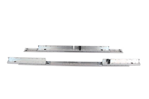 Totally Rock Solid Heavy Duty Table Leaf Sliding Brackets 33 Inch Drop Leaf Extension Hardware Smooth Ball Bearing Slide Rails, silver finish.