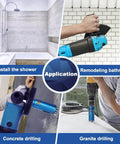 Diamond core drill bit, 1-3/8 in, laser-welded diamond hole saw with 5/8-11 thread and adapter for dry or wet drilling.