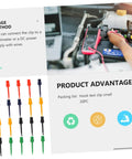 Test Hook Probe Kit For Digital Multimeter Leads With Safe Insulated Plastic Boots Round Test Hooks And Mini Clips