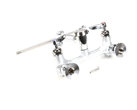 Workhorse Service Sink Faucet With Ceramal Cartridges And Check Valves Lever Handles Rough Chrome Finish Commercial Grade