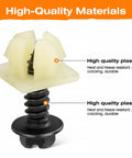 High-quality plastic and stainless steel parts of Heavy Duty License Plate Screws With Black Nylon Retaining Nuts 4 Pack For Cars Trucks SUVs Vans RVs And Motorcycles Fits Most Rigs And Rides Durable Stainless Steel Hardware