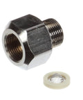 3/8-inch compression check valve assembly with hex stainless steel body, male-threaded outlet, and screen insert.