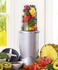Replacement Blender Cup And Blade Kit For 600W And 900W Personal Blenders with fruits, vegetable-filled 32 oz cup