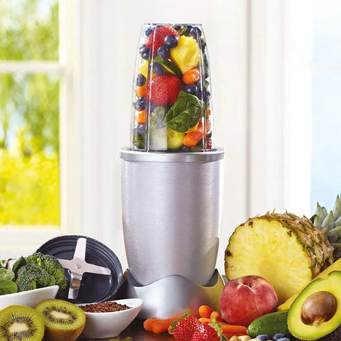 Replacement Blender Cup And Blade Kit For 600W And 900W Personal Blenders with fruits, vegetable-filled 32 oz cup