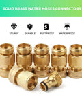 Solid Brass Garden Hose Quick Connect Set With Three Quarter Inch Thread Fittings Leakproof Male And Female Adapters