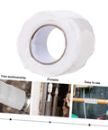 Heavy Duty Rubberized Sealant Tape For Pipe Leaks And Quick Repairs Waterproof Duct Tape on a roll, shown in use on pipes
