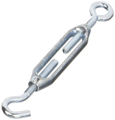 Rock Solid Zinc Plated Aluminum Hook And Eye Turnbuckle Rated For 160 Lbs Pull Load, 7-1/2 inch tension control.