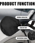 Magnetic Ev Charger Port Cover With All Weather Rain Snow Uv Shield For Electric Cars, fitted over charging port with waterproof fabric.