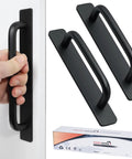 Self Adhesive Cabinet Handles 2 Pack Aluminum Alloy Push Pull Handles for easy no drill installation on white cabinet door