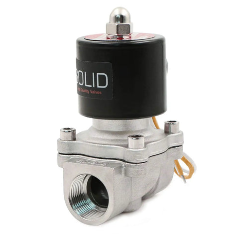 Rock Solid Stainless Steel Electric Solenoid Valve 110V AC Normally Closed For Air Water Gasoline Diesel Oil Natural Gas