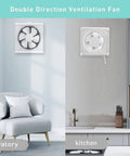 10 Inch Window Reversible Exhaust Fan for Through Wall Installation with Shutter Box and Blower in bathroom and kitchen