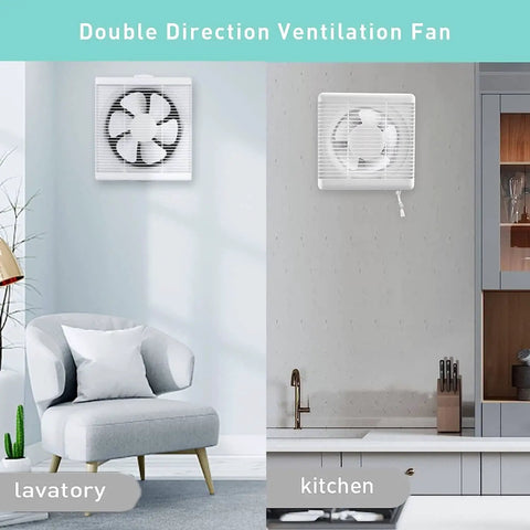 10 Inch Window Reversible Exhaust Fan for Through Wall Installation with Shutter Box and Blower in bathroom and kitchen