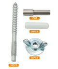 30 Pack 1/4-20 X 2-1/4 Inch Hurricane Anchor Kit With Steel Anchor Bolts Washered Wing Nuts Thread Protectors And Driving Tool