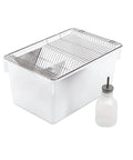 Rock Solid Lab Mouse Cage For Rat Breeding With Bulletproof Wire Lid Built Durable Small Animal Habitat featuring a dripless water bottle.