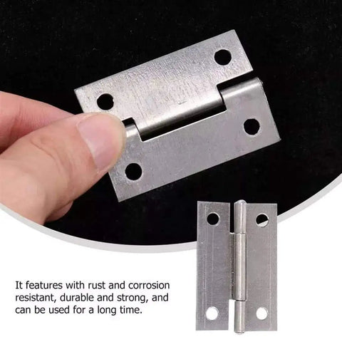 Close-up of a 40-Piece Folding Butt Hinges for Cabinets and Doors, Heavy-Duty Rust-Resistant Iron Cupboard Hinges, Easy Install.