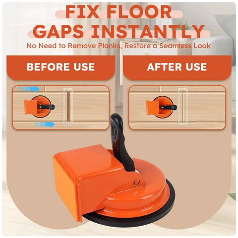 Strong Suction Floor Gap Fixer For Laminate Vinyl Plank And Wood Flooring Leveling And Gap Repair Kit close-up on floor gap usage