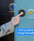 Metal Doorbell Push Button With LED Backlight Wired Wall Mounted Door Chime Button Replacement For Home Front Door Or Garage Iron Decorative Switch With Easy Night Visibility, black wall-mounted button, waterproof, UV resistant