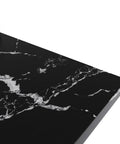 Close-up view of Nero Marquina black quartz countertop on Top Shelf 42 Inch Single Rectangle Sink Bathroom Vanity.