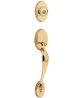 Chelsea Single Cylinder Handle Set With Lido Lever Featuring SmartKey Security, exterior deadbolt, polished brass