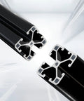 Four Pack 4040 T Slot Aluminum Extrusion Profiles In Anodized Black For European Standard Framing And Linear Motion Guide Rails Perfect For 3D Printers DIY Projects And Automation Equipment showing cross-section of profiles