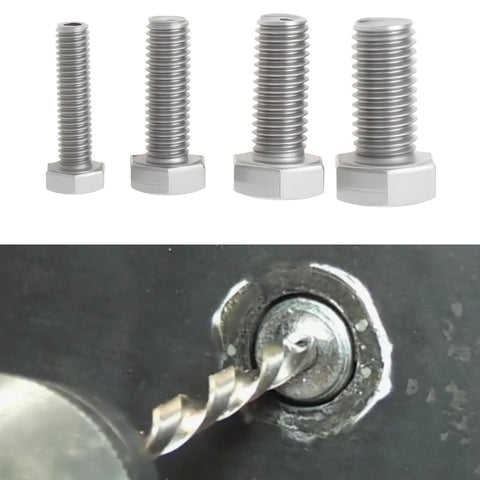 Pro Grade 4 Piece Heavy Duty Stainless Steel Busted Stud Drill Guide Kit M6 M8 M10 M12 with bolts and drill bit