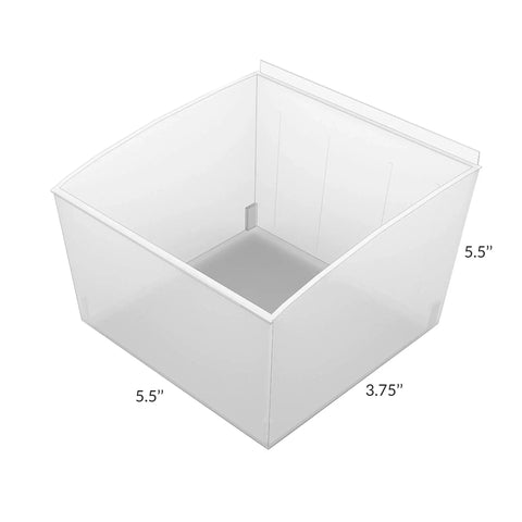 Transparent Grab And Go Garage Storage 10 Pack Small ProBins For PVC Slatwall Snap In Design, size dimensions labeled