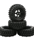 4x 1:10 RC Off Road Wheel Tires Set with 5 Spoke Rim 12mm Hex Drive 96mm outer diameter, stacked display