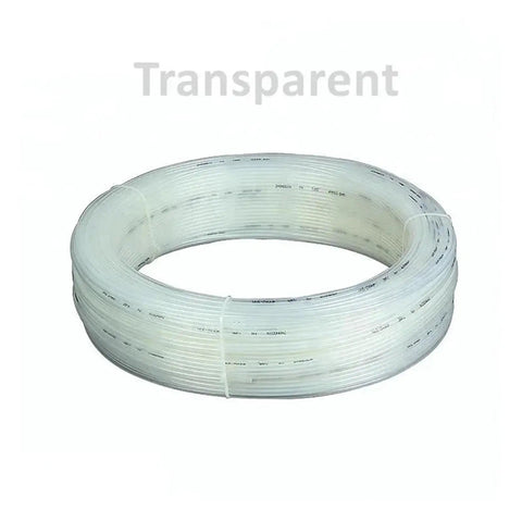 Premium Clear Polyurethane Air Hose 20 Meter Heavy Duty Pneumatic Tubing in a coil, transparent, smooth bore for compressors.