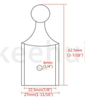 Diagram of Beefy Heavy Duty 316 Stainless Steel Bimini Top End Ball Cap Fittings Seven Eighths Inch ID Built To Fit Seven Eighths Inch OD