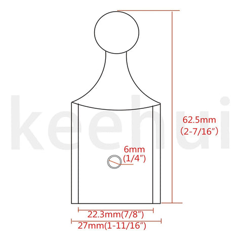 Diagram of Beefy Heavy Duty 316 Stainless Steel Bimini Top End Ball Cap Fittings Seven Eighths Inch ID Built To Fit Seven Eighths Inch OD