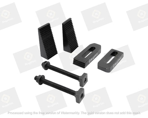 Rock Solid Clamp Kit For Rotary Tables, Milling Tables, Face Plates And Vertical Slides M8 Workholding Clamp Set shown