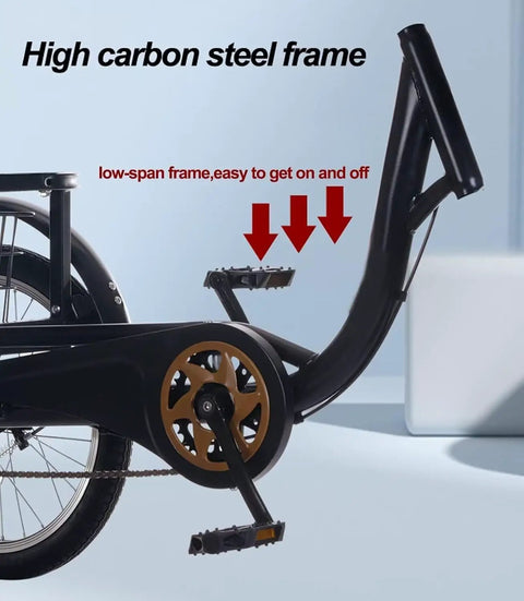 Three Wheel Cruiser Trike For Seniors And Adults with low-step high carbon steel frame