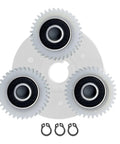 3 Pack 36 Tooth E Bike Hub Motor Clutch Gear Kit Replacement Accessory for Ebike, showing nylon gears and circlips included.