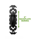 Black Iron Thumb Gate Latch With Rustic Antique Design for Fence and Door, 6" backplate, cast iron latch hardware.