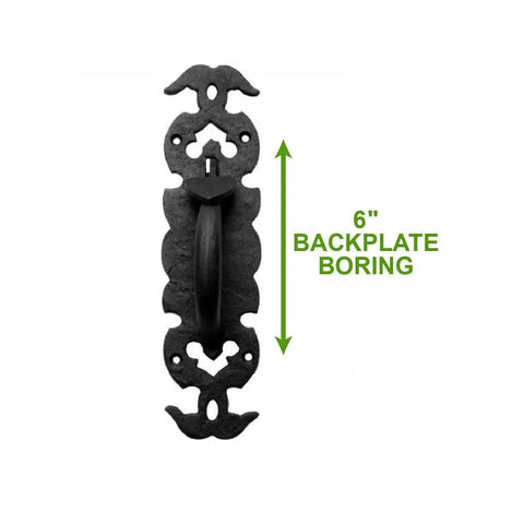 Black Iron Thumb Gate Latch With Rustic Antique Design for Fence and Door, 6" backplate, cast iron latch hardware.