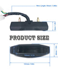 Universal Ride Ready Motorcycle Digital Speedometer dimensions with wire length and product size view in millimeters and inches.