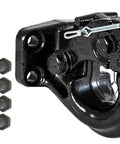 Beefy 10 Ton Pintle Hook With Mounting Kit For Heavy Duty Towing And Hauling, Handles Up To 20,000 Lb Gross Trailer Weight And 4,000 Lb MVL, Black Powder Coated Steel, showing nuts and bolts